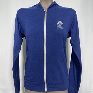 NBC America's Most Watched Network 2017-18 Zip Up Blue Hoodie Women's MEDIUM